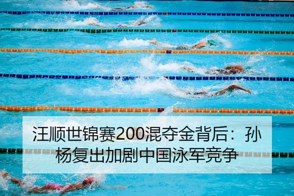 汪顺世锦赛200混夺金背后：孙杨复出加剧中国泳军竞争